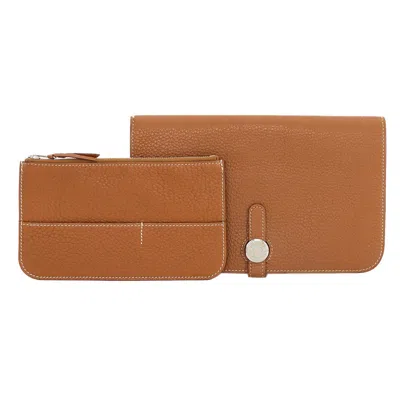 Pre-owned Hermes Togo Leather Long Wallet (bi-fold) () In Multi