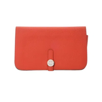 Pre-owned Hermes Togo Leather Long Wallet (bi-fold) ()