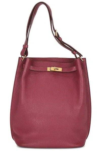 Pre-owned Hermes Togo So Kelly 26 Shoulder Bag In Red