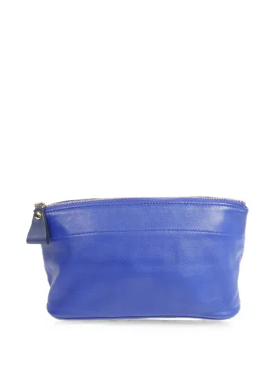 Pre-owned Hermes Tohubohu Milo Leather Clutch Bag In Blue