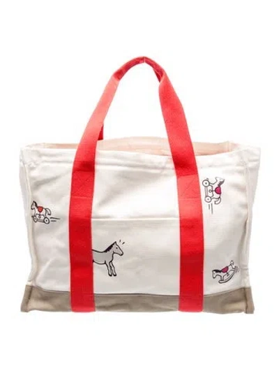 Pre-owned Hermes Toile Adada Diaper Bag In Neutrals