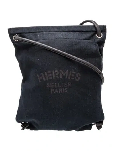 Pre-owned Hermes Toile Aline Grooming Backpack In Blue