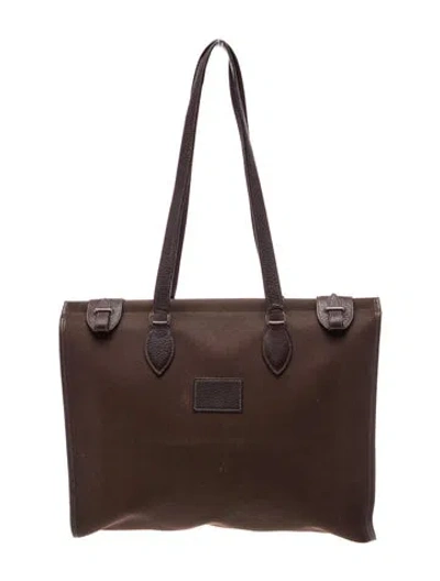 Pre-owned Hermes Toile & Fjord Kaba Gm In Brown