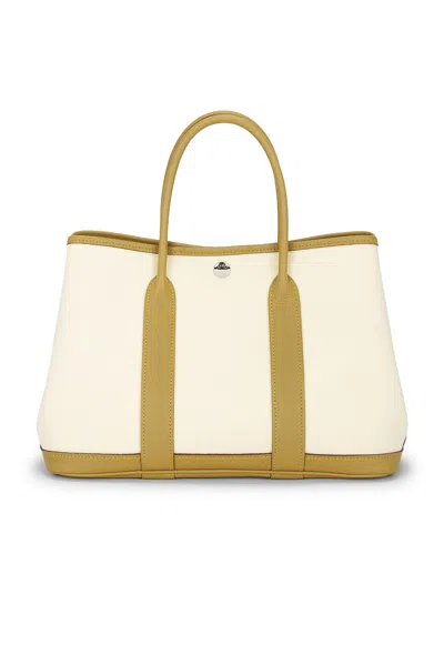 Pre-owned Hermes Toile & Leather Garden Party 30 Tote Bag In Brown