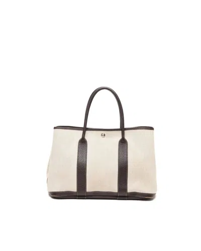 Pre-owned Hermes Hermès Toile & Negonda Garden Party 36 Tote Bag In Beige