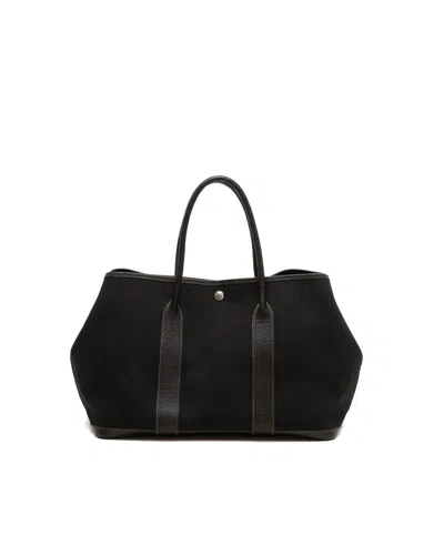 Pre-owned Hermes Hermès Toile & Negonda Garden Party 36 Tote Bag In Black