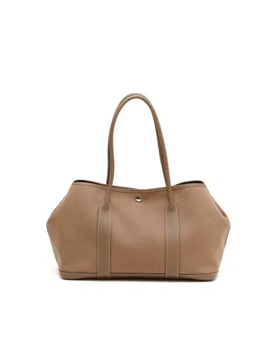 Pre-owned Hermes Hermès Toile & Negonda Garden Party 39 Tote Bag In Beige