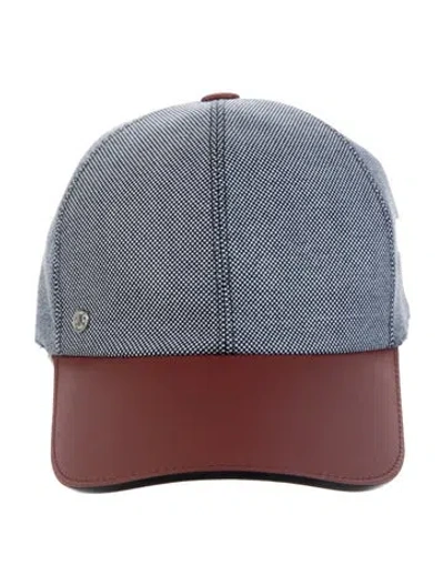 Pre-owned Hermes Toile & Swift Tess Plein Air Cap W/tags In Blue/burgundy