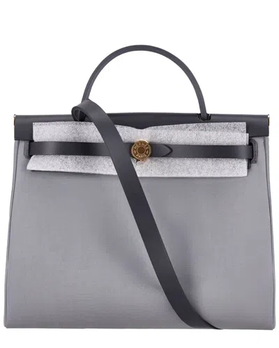 Pre-owned Hermes Hermès Toile & Vache Hunter Herbag Zip 31 Bag Matching Pouch - Full Set -  Brand New, Never Carried 