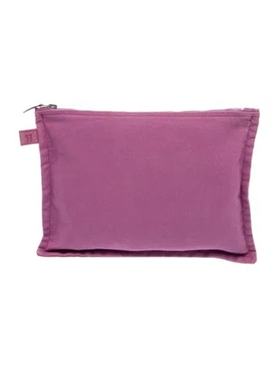 Pre-owned Hermes Toile Bora Bora Pouch In Purple