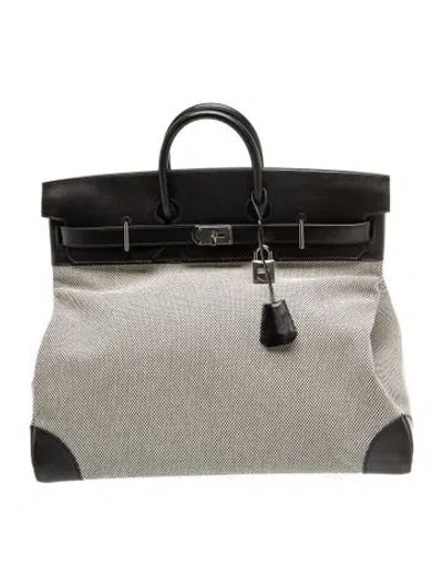 Pre-owned Hermes Toile Criss Cross & Evercolor Birkin Hac 50