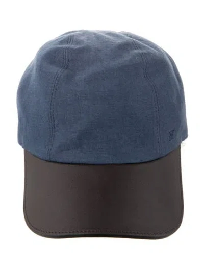 Pre-owned Hermes Toile De Lin Miles Cap W/tags In Blue