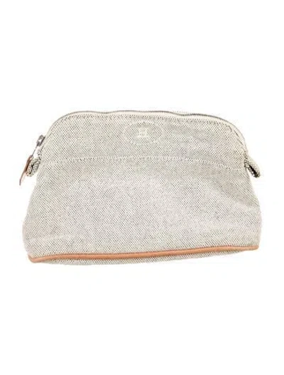 Pre-owned Hermes Toile H Bolide Mini Cosmetic Pouch In Neutrals
