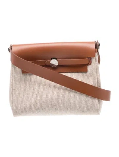 Pre-owned Hermes Toile H Herbag Zip 20 In Neutrals