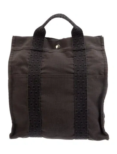 Pre-owned Hermes Toile H Herline Backpack In Gray