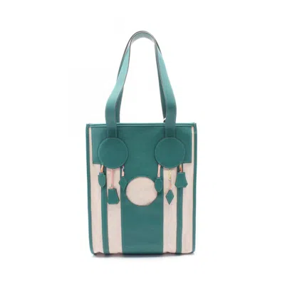 Pre-owned Hermes Toile H Leather Evercalf Leather Tote Bag () In Multi