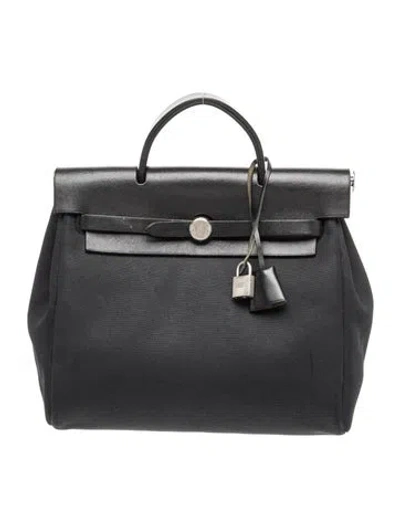 Pre-owned Hermes Toile Herbag Backpack In Black