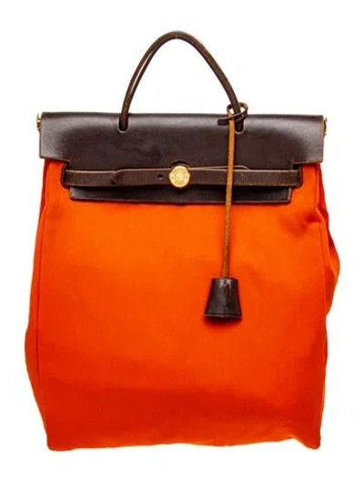 Pre-owned Hermes Toile Herbag Backpack In Multi