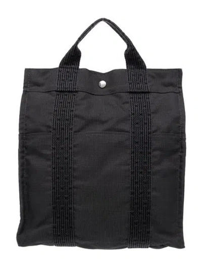 Pre-owned Hermes Toile Herline Backpack In Black