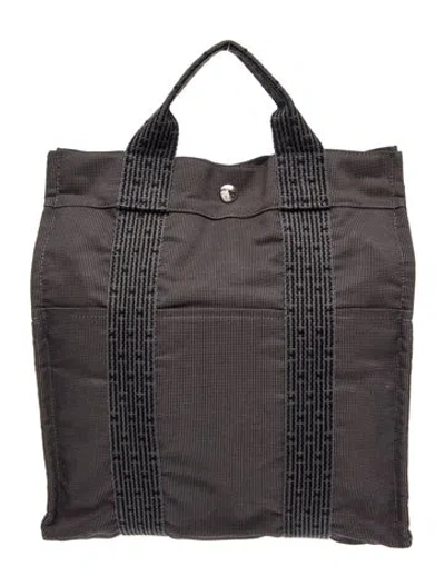 Pre-owned Hermes Toile Herline Backpack In Black