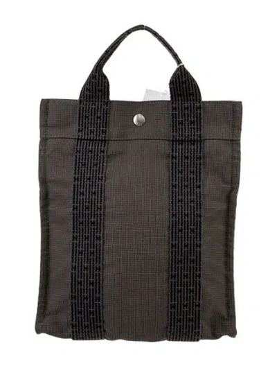 Pre-owned Hermes Toile Herline Backpack In Gray