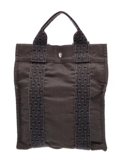 Pre-owned Hermes Toile Herline Backpack In Gray