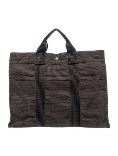 Pre-owned Hermes Toile Herline Mm In Gray