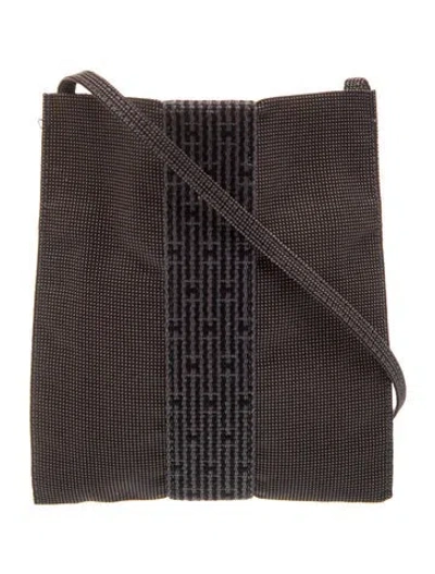 Pre-owned Hermes Toile Herline Pochette In Brown