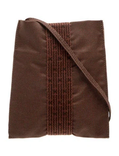 Pre-owned Hermes Toile Herline Pochette In Brown