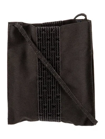 Pre-owned Hermes Toile Herline Pochette In Gray