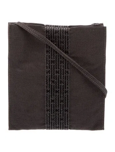 Pre-owned Hermes Toile Herline Pochette In Gray