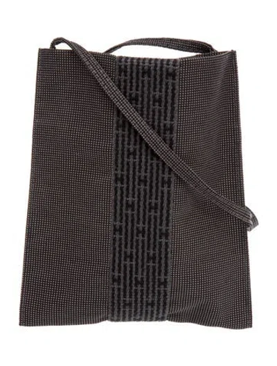 Pre-owned Hermes Toile Herline Pochette In Gray
