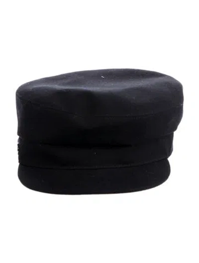 Pre-owned Hermes Toile Newsboy Cap In Black