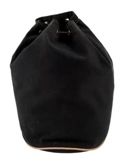 Pre-owned Hermes Toile Polochon Mimile Backpack In Black