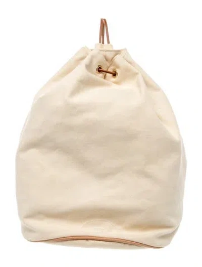 Pre-owned Hermes Toile Polochon Mimile Backpack In Neutrals