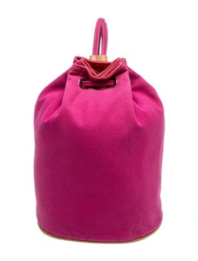 Pre-owned Hermes Toile Polochon Mimile Backpack In Pink
