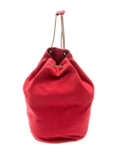 Pre-owned Hermes Toile Polochon Mimile Backpack In Red