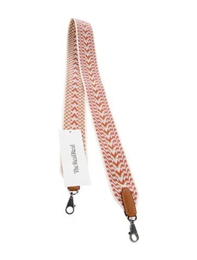 Pre-owned Hermes Toile Sangle Allegro 50mm Bag Strap In Brown