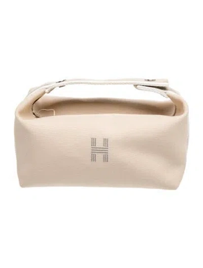 Pre-owned Hermes Toile Small Bride-a-brac Pouch In Neutrals