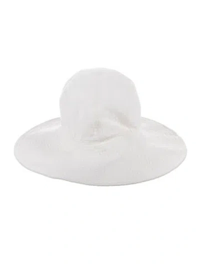 Pre-owned Hermes Toile Sun Hat In White