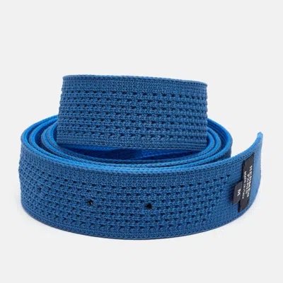 Pre-owned Hermes Hermès Tonight M Belt Strap Blue Knit Fabric