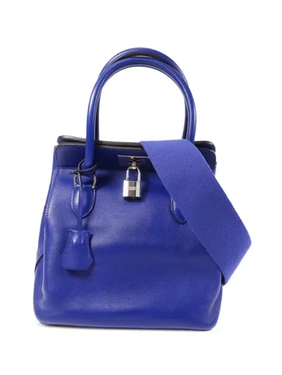 Pre-owned Hermes Tool Box 20 Tote Bag In Blue