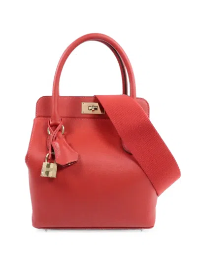 Pre-owned Hermes Tool Box 20 Tote Bag In Red