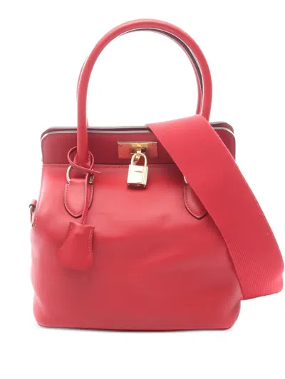 Pre-owned Hermes Toolbox 20 Handbag In Red