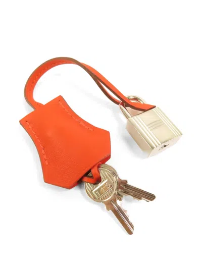 Pre-owned Hermes Toolbox 20 Leather Tote Bag In Orange