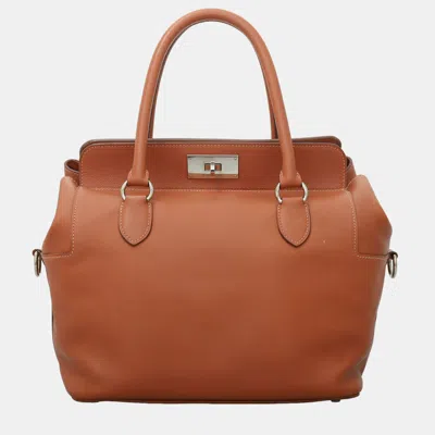 Pre-owned Hermes Toolbox 26 Bag In Brown