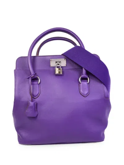 Pre-owned Hermes Toolbox 26 Shoulder Bag In Purple