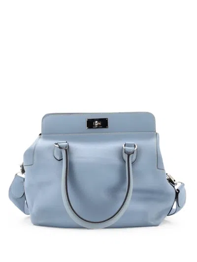 Pre-owned Hermes Toolbox Bag Evercolor 26 Satchel In Blue