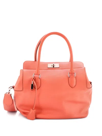 Pre-owned Hermes Toolbox Bag Evercolor 26 Satchel In Pink
