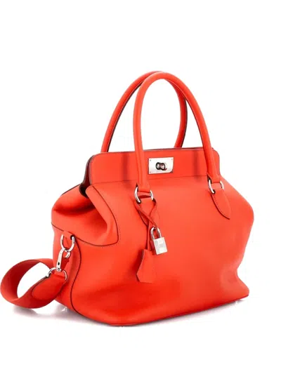 Pre-owned Hermes Toolbox Bag Swift 26 Satchel In Orange